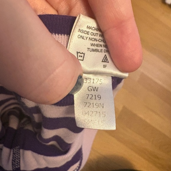 Hanna Andersson Striped Long John Pj Pants Chateau Purple/First Lavendar 8/130 - Picture 4 of 4